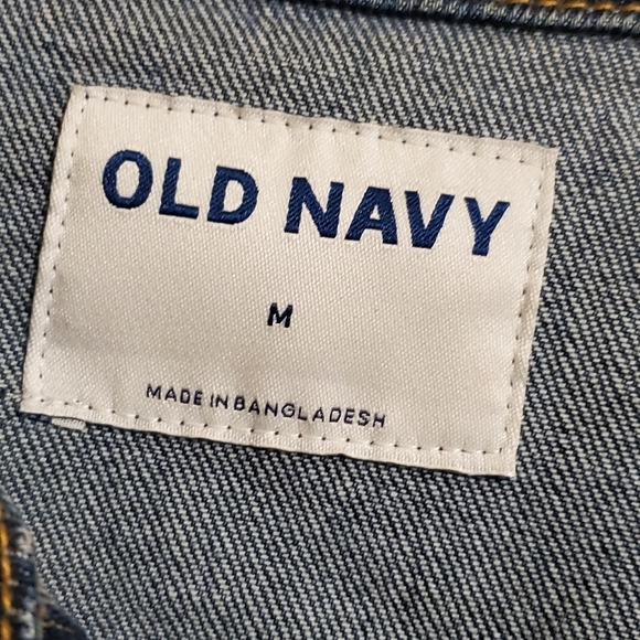 Old Navy Blue Denim Jacket. Llama. Med. Y2K Trucker - Picture 2 of 7